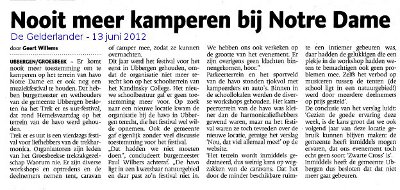 Het artikel in De Gelderlander van 13 juni 2012.